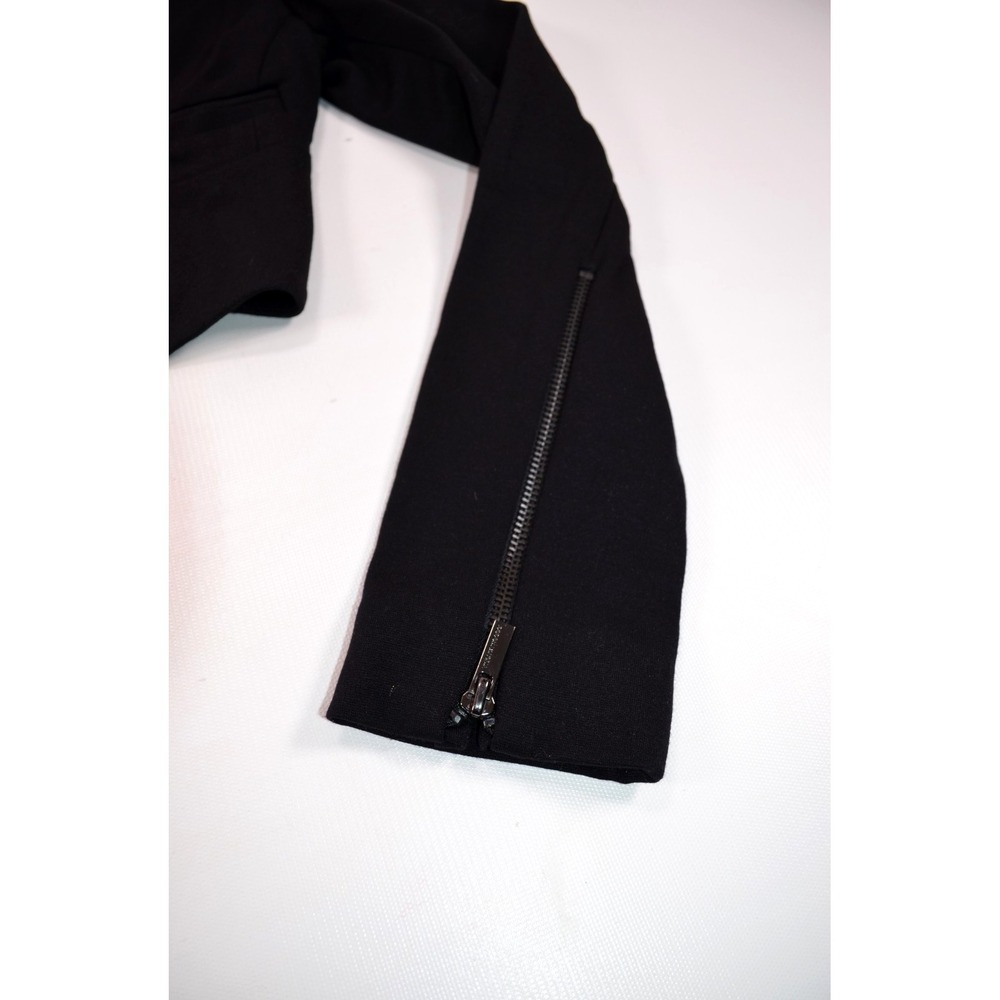 BCBG Max Azria Black Cropped Jacket W/ Zipper Detail Womens M - Picture 10 of 16